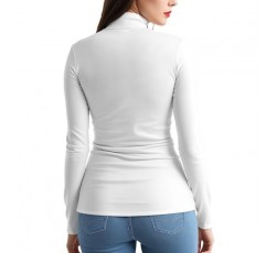 여자 긴 소매 터틀넥 티셔츠 모의 목 속옷 가을 겨울 패션 기본 레이어 캐주얼 경량 소프트 탑