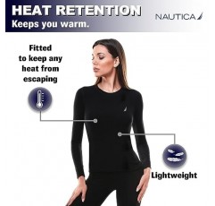 Nautica 여성 베이스 레이어 세트 - 따뜻한 언더레이어 바지 & 셔츠, 퍼포먼스 셔츠 & 레깅스, 긴 속옷 여성