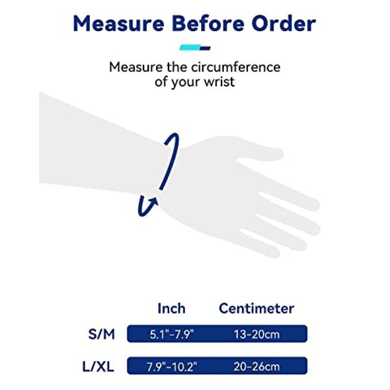 Fitomo 손목 터널 손목 버팀대 야간 지지대(3개의 금속 부목 및 수면용 부드러운 엄지 구멍 포함), 건염 관절염 염좌용 조정 가능한 손목 지지대 손 버팀대, 1개, 왼손
