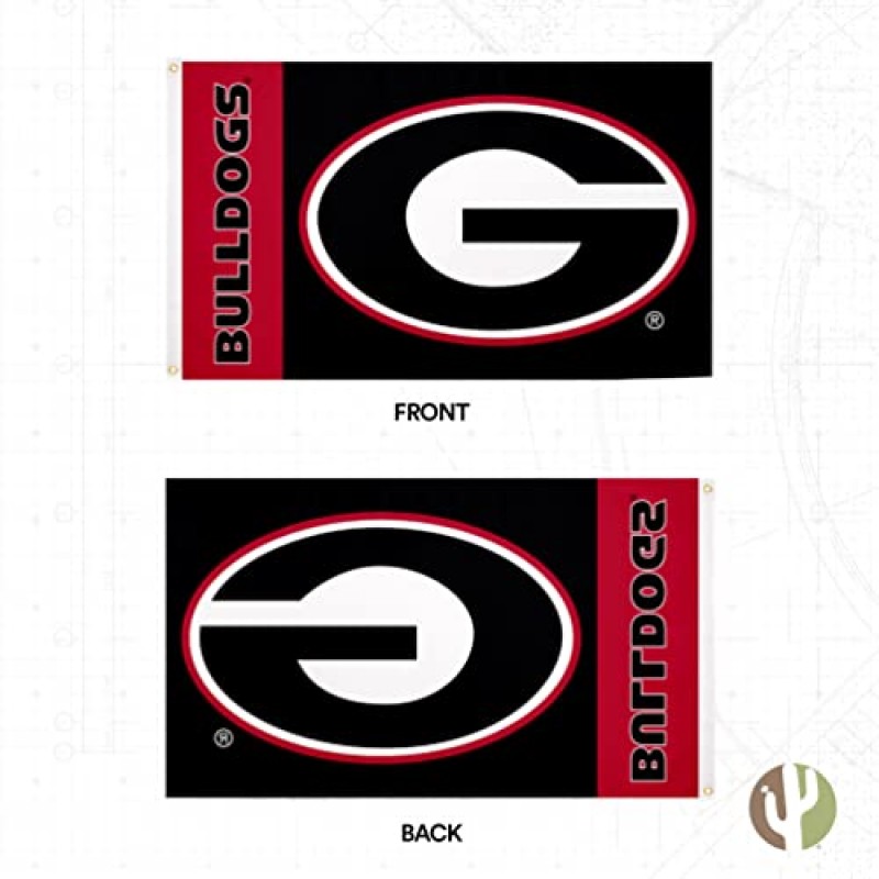 Desert Cactus University of Georgia Flag Bulldogs UGA Dawgs 플래그 배너 100% 폴리에스터 실내 실외 3x5(팀 이름)