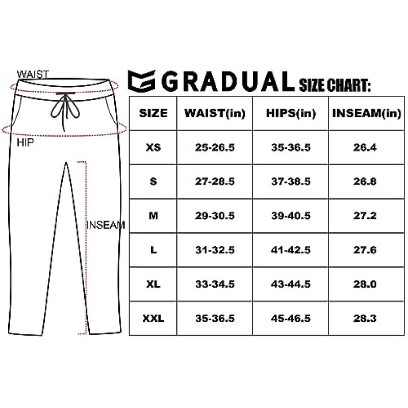 깊은 주머니가 있는 G 점진적 여성용 바지 골프, 운동, 라운지, 여행, 업무용 7/8 스트레치 발목 스웨트팬츠