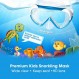 어린이 스노클링 수영 마스크, 어린이 다이빙 마스크 스노클링 다이빙 수영용 코 커버가 있는 안개 방지 수영 고글