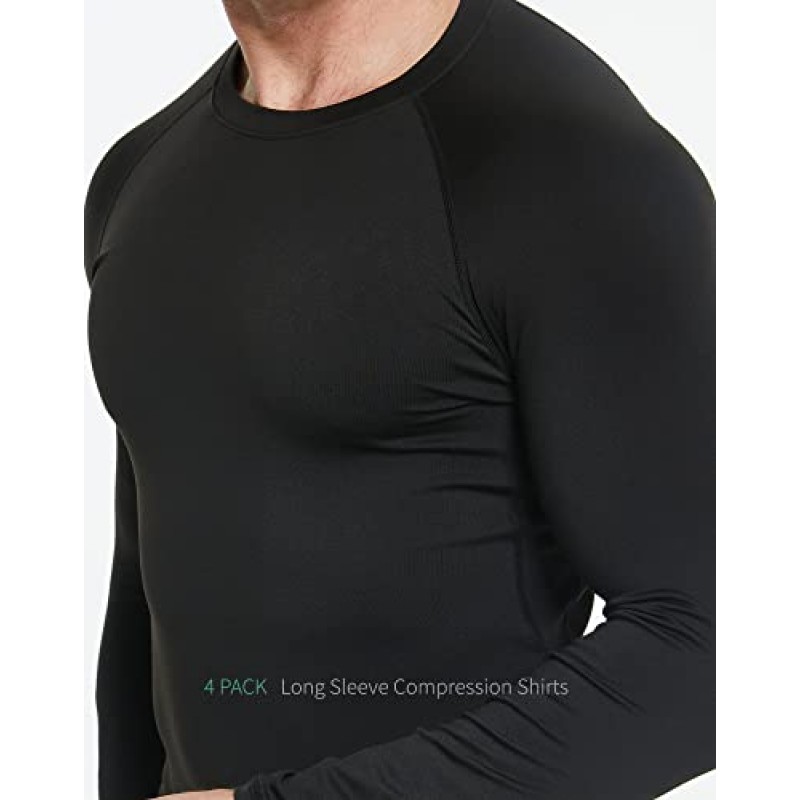5 또는 4 팩 남성용 압축 셔츠 긴 소매 운동 언더 셔츠 기본 레이어 러쉬 가드 기어 T 셔츠 운동 농구