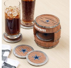 FOCO NFL 남녀공용-성인 NFL 팀 로고 5팩 배럴 음료 음료 코스터 세트