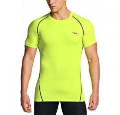 TSLA 1 또는 3팩 남성용 UPF 50+ 속건성 반소매 압축 셔츠, 운동용 운동용 셔츠, 수상 스포츠 래쉬가드