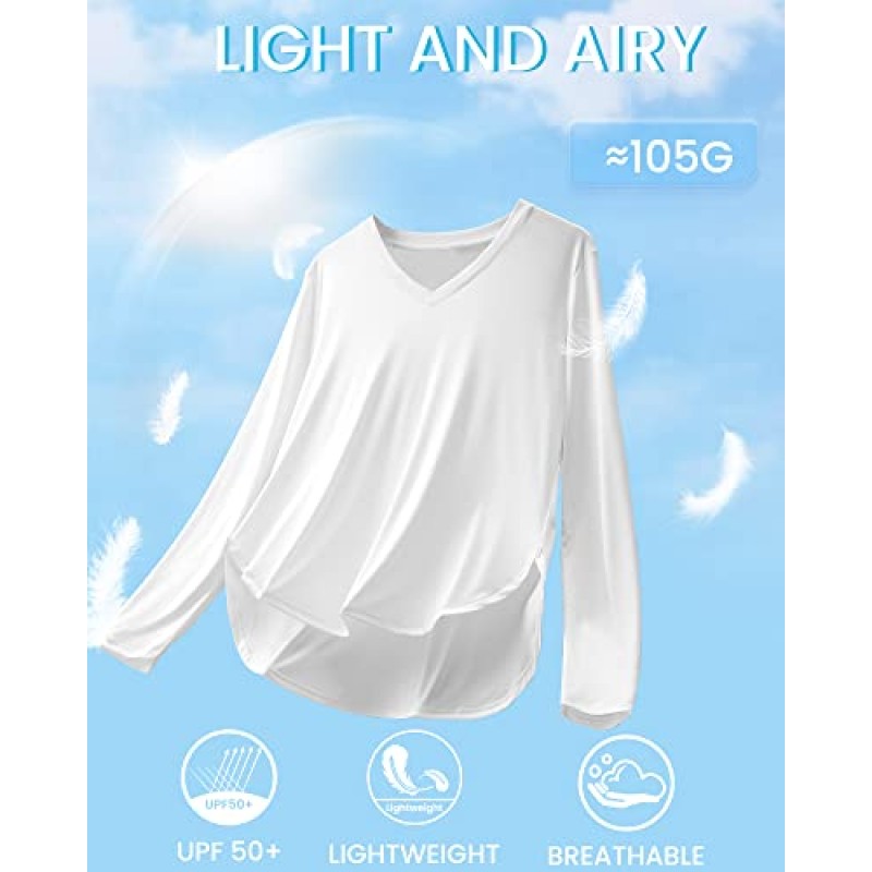 여성용 G4Free 긴 소매 운동 탑 경량 운동 러닝 셔츠 UPF 50+ UV Protection Sun Shirts