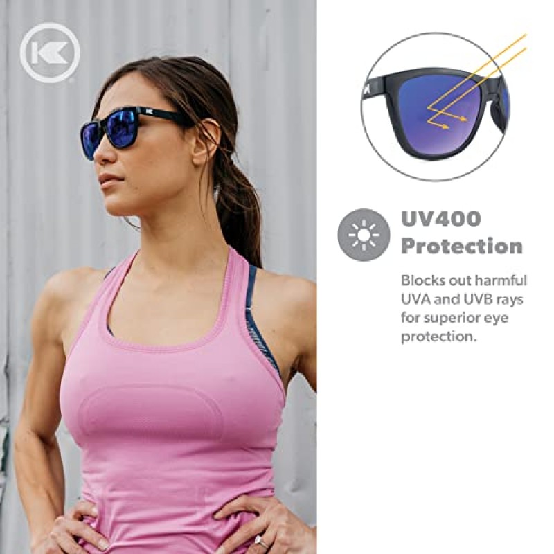 Knockaround Premiums Sport - 여성 및 남성용 편광 러닝 선글라스 - 충격 방지 렌즈 및 UV400 완전 보호