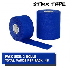 STIKK 운동용 테이프 - 3pk 파란색 운동용 테이프 - 1.5인치 x 15야드 - 근육 및 관절 안정화 및 지지용 운동용 테이프 - 스포츠 부상으로부터 보호하기 위한 운동 훈련 용품