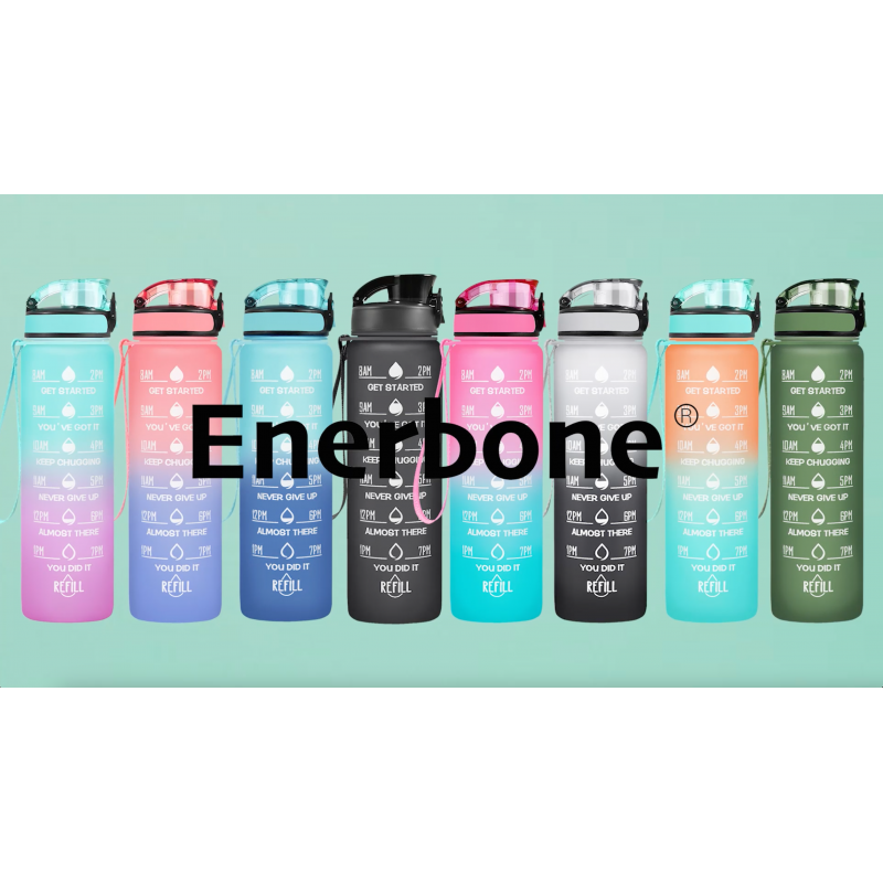 Enerbone 32 OZ 물병, 누출 방지 BPA 및 무독성, 마실 시간과 빨대를 갖춘 동기 부여 물병, 사무실, 체육관, 야외 스포츠용 스트랩이 있는 피트니스 스포츠 물병