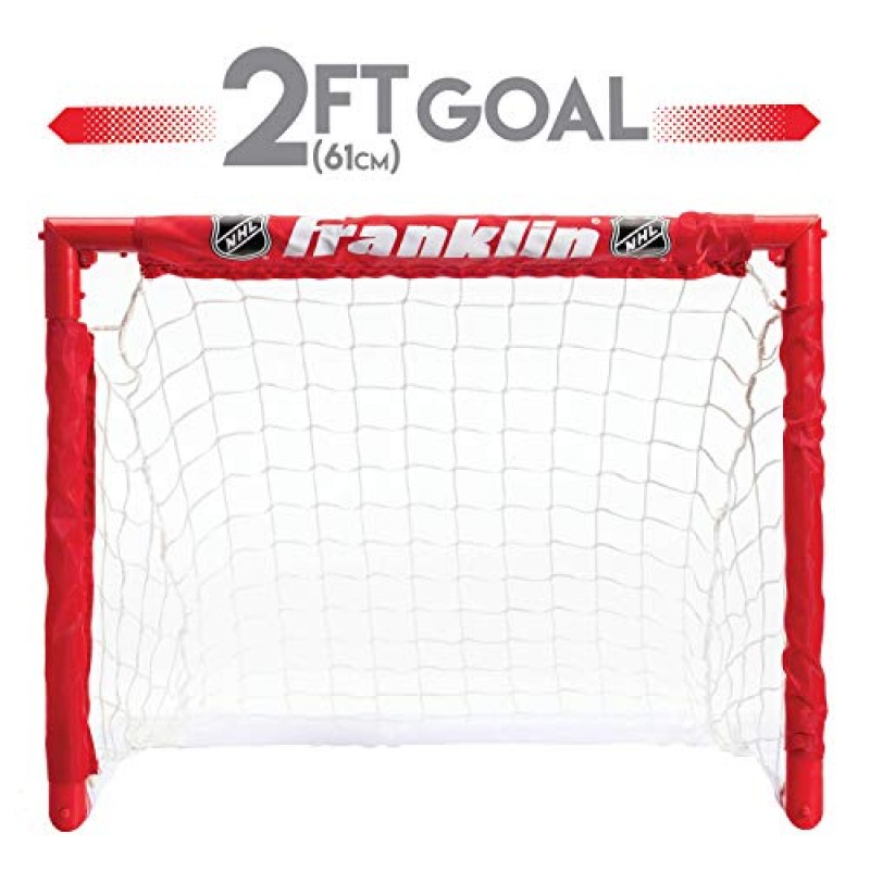 프랭클린 스포츠 - NHL 어린이 접이식 하키 목표 세트 - (2) 스트리트 하키 및 무릎 하키 목표 - (2) 조정 가능한 청소년 하키 스틱, (2) 무릎 하키 스틱, (2) 미니 하키 공 + (1) 스트리트 하키 공