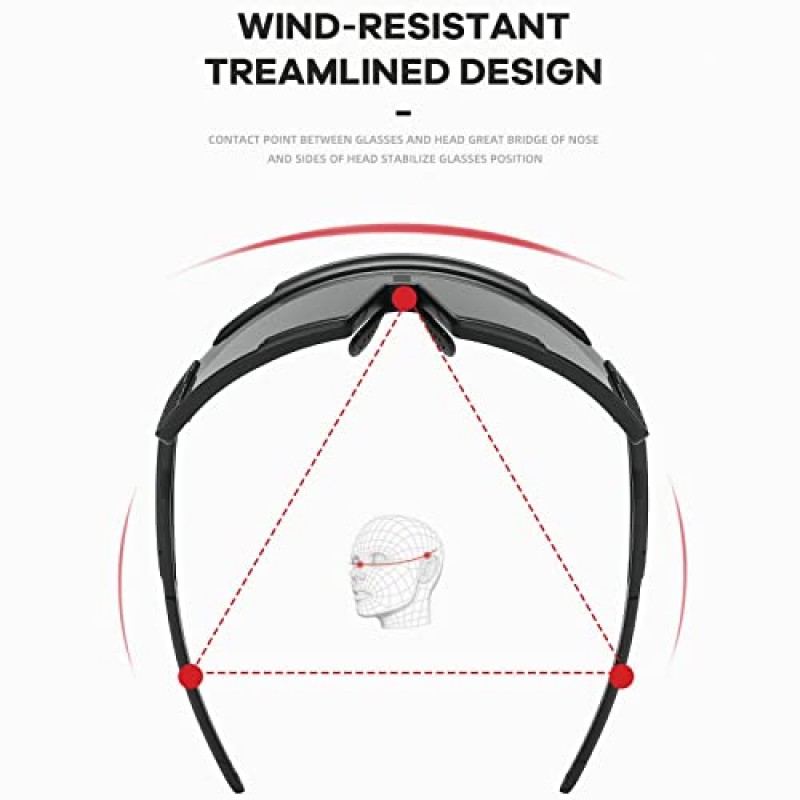 OMEKOL 성인 및 청소년을위한 두 가지 크기 선글라스 스포츠 야구 사이클링 안경 남성 여성 MTB 자전거 안경 야외