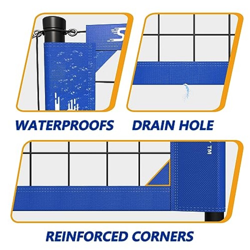SKEERY 야외 헤비 듀티 배구 네트 세트, 처짐 방지 디자인, 조정 가능한 알루미늄 폴, 뒷마당, 잔디 및 해변용 휴대용 배구 네트