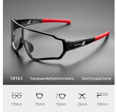 ROCKBROS Photochromic 선글라스 남성용 여성용 사이클링 선글라스 안전 스포츠 선글라스 UV Protection