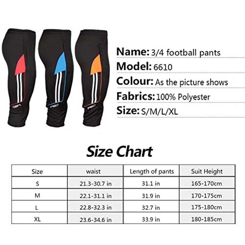 Shinestone 남성용 3/4 런닝 트레이닝 축구 바지