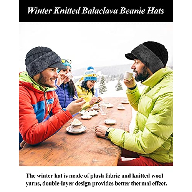 2 조각 겨울 니트 Balaclava 모자 따뜻한 사이클링 얼굴 덮음 겨울 따뜻한 니트 모자 목 각반 성인 야외 스포츠