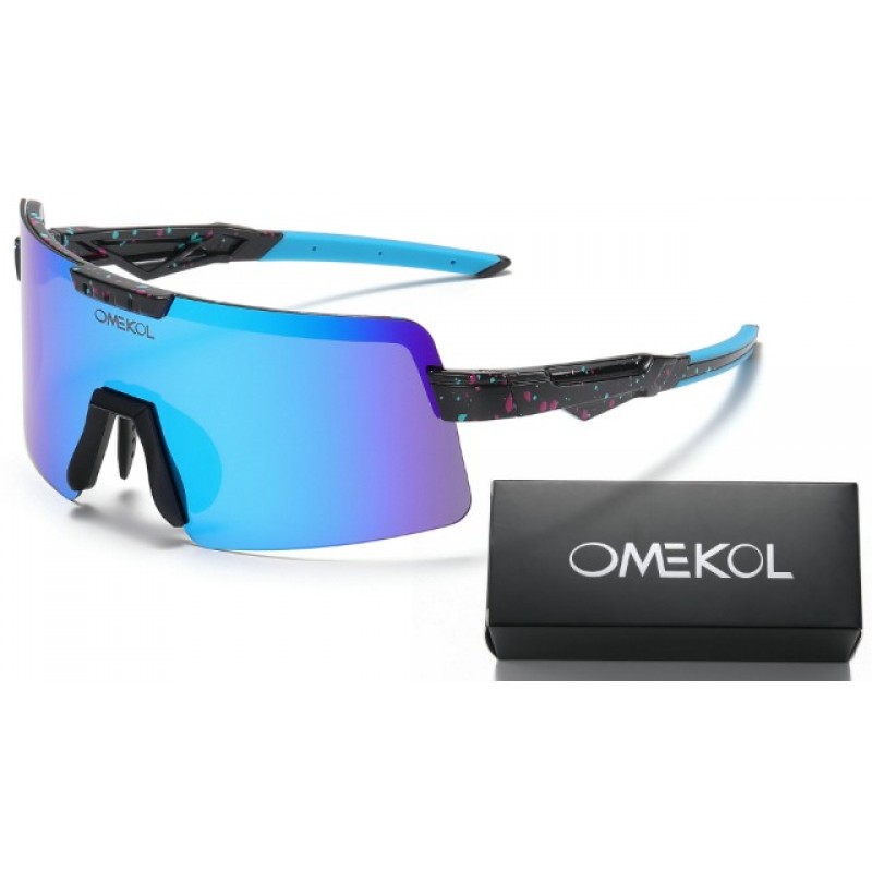 OMEKOL 성인 및 청소년을위한 두 가지 크기 편광 선글라스 남성 여성 야외 스포츠 야구 안경 UV400 사이클링 안경