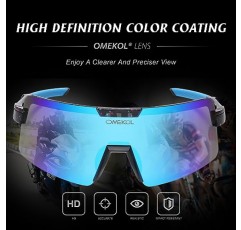 OMEKOL 성인 및 청소년을위한 두 가지 크기 편광 선글라스 남성 여성 야외 스포츠 야구 안경 UV400 사이클링 안경