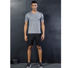 남성용 액티브 퀵 드라이 크루넥 티셔츠 5팩 | 운동 달리기 체육관 운동 반팔 티셔츠 벌크