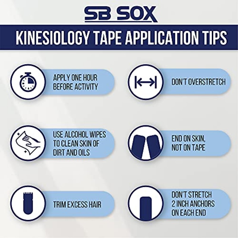SB SOX 오리지널 면 운동 요법 테이프(16피트 무삭제 롤) – 최고의 라텍스 프리, 근육/관절용 방수 테이프 – 모든 활동에 적합 – 적용/사용이 쉽고 며칠 동안 훌륭하게 작동합니다!