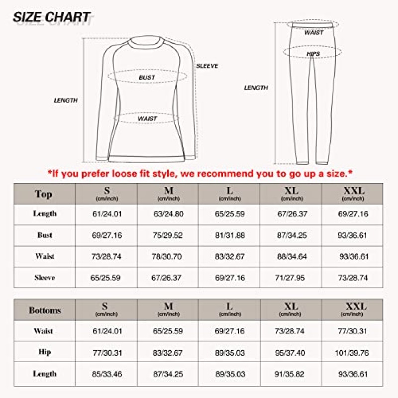 MEETYOO 여성용 열 속옷 세트, 겨울 긴 존스 추운 날씨 스키를위한 따뜻한 기본 레이어 상단 및 하단 세트
