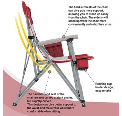 KingCamp 2 팩 성인용 팔걸이 및 컵 홀더가 있는 캠핑 의자 휴대용 캠핑 의자 지원 300LBS 잔디 야외 스포츠 여행용 헤비 듀티 접이식 캠프 의자(빨간색 및 회색)