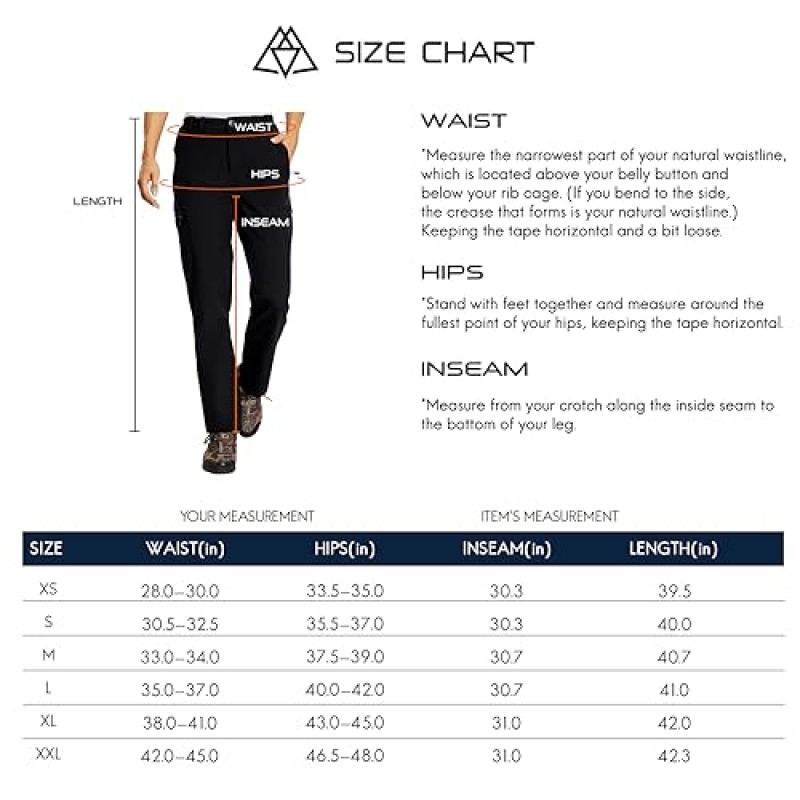 Haimont 여성용 양털 안감 소프트쉘 바지 절연 하이킹 카고 바지 야외 스노우보드 골프 스키, 포켓 6개