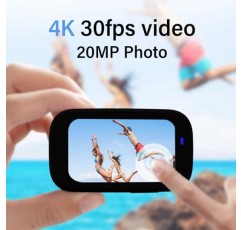 4K 30FPS 비디오 및 20MP 사진, WiFi, 터치스크린을 갖춘 초소형 액션 카메라, 휴대용 및 다용도, 어디서나 장착 가능, 안정화, Vlog, 웹캠, 여행, 스포츠용 미니 액션 카메라