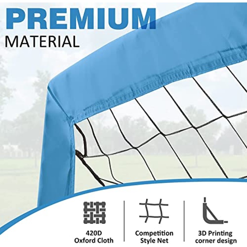 BOHEN 9x5피트 뒷마당용 휴대용 축구 골대 독특한 프레임 디자인, 쉬운 조립 및 더 많은 재미를 위한 대형 사이즈로 어린이, 청소년 및 성인에게 적합한 운반용 가방 포함