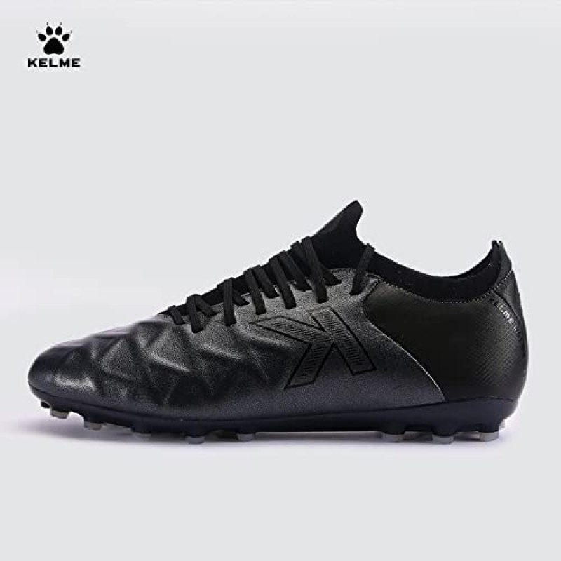 KELME Mens 축구 클리트 MG 신발 송아지 가죽 야외 인공 잔디 미끄럼 방지 쿠션 경쟁 훈련 스니커즈