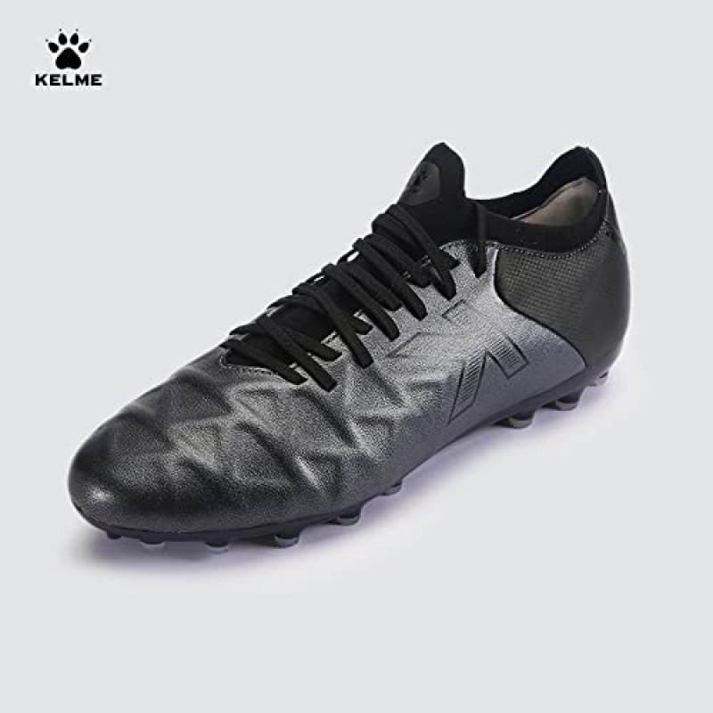 KELME Mens 축구 클리트 MG 신발 송아지 가죽 야외 인공 잔디 미끄럼 방지 쿠션 경쟁 훈련 스니커즈