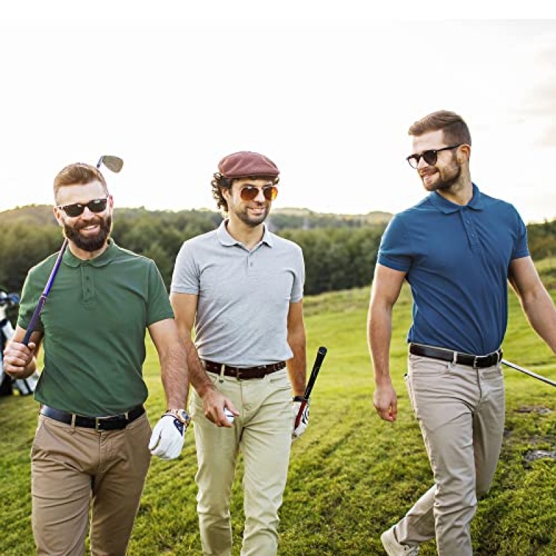 남성용 MLYENX 폴로 셔츠 속건성 운동 골프 폴로 캐주얼 반소매 수분 흡수 셔츠
