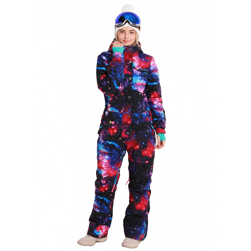 Bluemagic Womens Snowsuit 원피스 스키복 점프슈트 다채로운 작업복 스노우보드 재킷