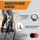 게이지가 포함된 Bikeroo 자전거 펌프 - T-핸들 그립, 미끄럼 방지 발 패드, 행 태그 및 100cm 호스가 포함된 휴대용 자전거 바닥 펌프 - 빠른 팽창을 위한 Presta 및 Schrader 자전거 타이어 펌프