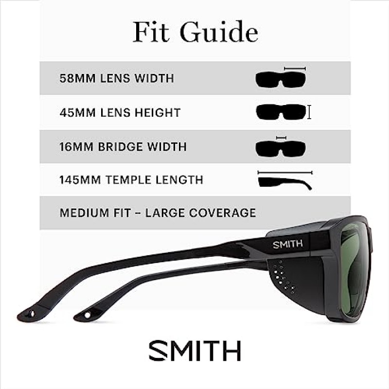 ChromaPop 렌즈 기술이 적용된 Smith Embark 선글라스 - 편광 스포츠 선글라스 - 탈착식 측면 실드 - 남성 및 여성