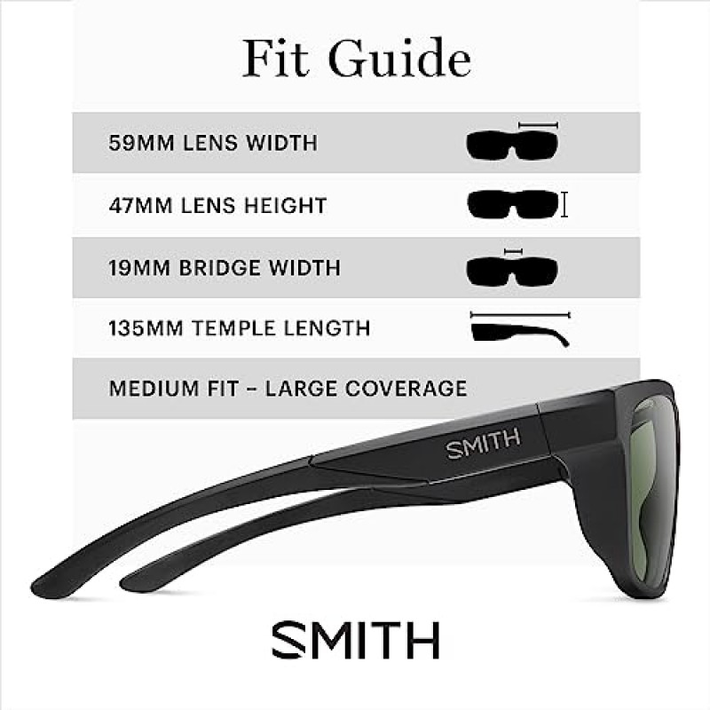 ChromaPop 렌즈 기술이 적용된 Smith Barra 선글라스 - 편광 퍼포먼스 스포츠 액티브 선글라스 - 남성용 및 여성용