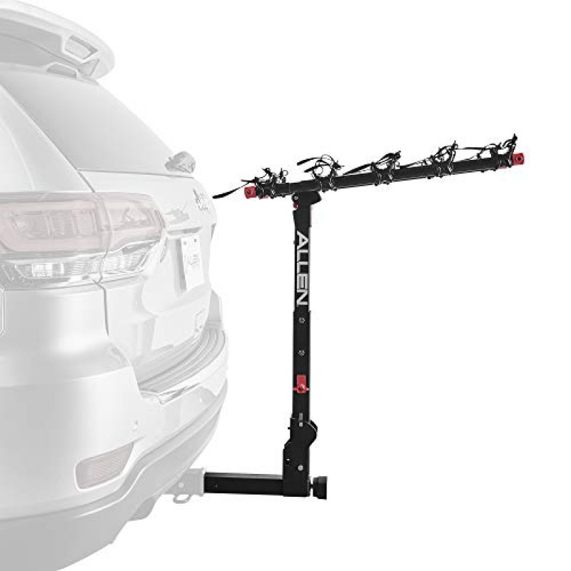 Allen Sports Deluxe+ 2인치 히치용 잠금식 퀵 릴리스 5자전거 캐리어, 모델 850QR, 검정색