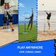 RallyHoops 게임 - 실내 및 실외용 휴대용 농구 및 배구 게임 - 뒷마당, 해변, 체육관, 수영장 - 가족, 청소년, 성인, 농구 골대, 공, 펌프, 멀티 스포츠, 풀 코트