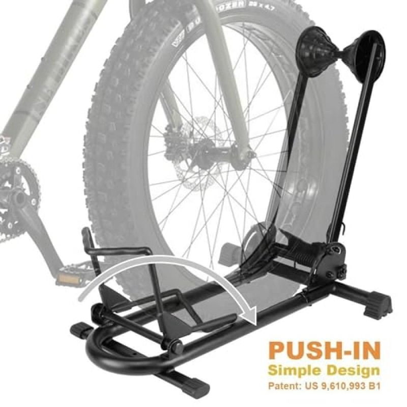 CyclingDeal 자전거 바닥 주차 랙 - 산악 MTB 700C 도로 자전거 또는 지방 자전거 실내 실외 가정용 차고 보관소용