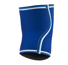 Rehband Rx 오리지널 무릎 슬리브, 무릎 지지대 7mm 네오프렌, 무거운 역도용 무릎 압축 슬리브, CrossFit, 파워리프팅, 색상: 파란색 - 1 쌍, 크기: 소형