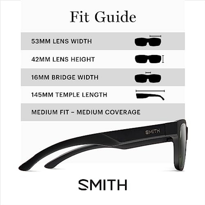 Smith Lowdown Slim 2 선글라스(편광 렌즈 포함) – 남성 및 여성용 퍼포먼스 스포츠 액티브 선글라스