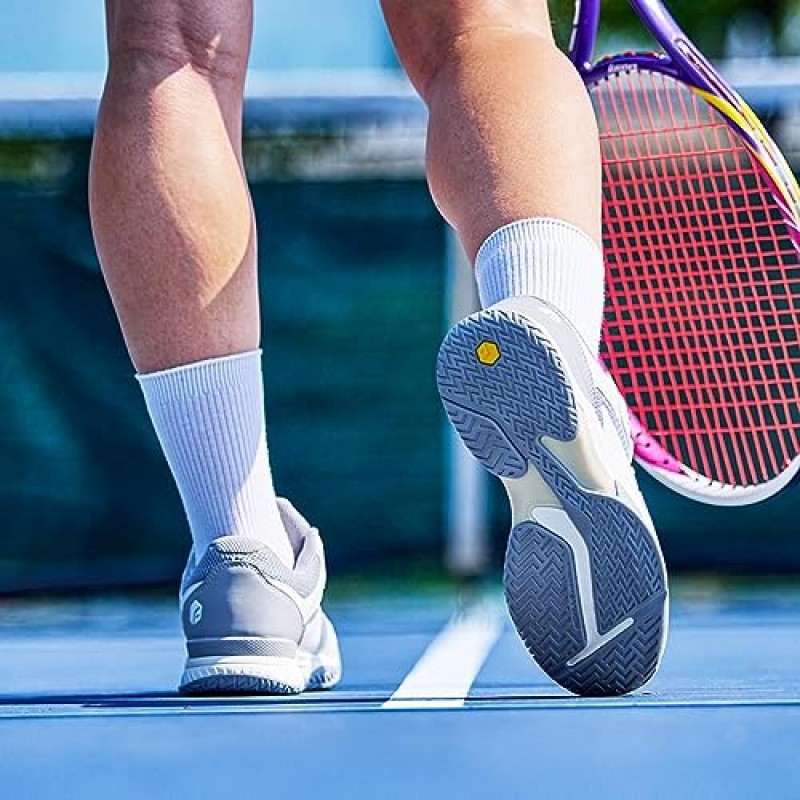 FitVille 남성용 와이드 피클볼 신발 발바닥 근막염을 위한 아치 지원 기능이 있는 모든 코트 테니스 신발