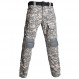 HARGLESMAN 남자 전술 군사 정장 긴 소매 피팅 Amry 유니폼 전투 셔츠와 무릎 패드가있는 바지