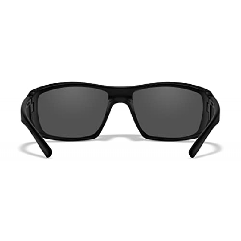 Wiley X Kobe 선글라스, 남성 및 여성용 ANSI Z87 안전 안경, 촬영, 낚시, 자전거 타기 및 익스트림 스포츠용 자외선 눈 보호, 블랙 프레임, 실버 플래시 틴티드 렌즈