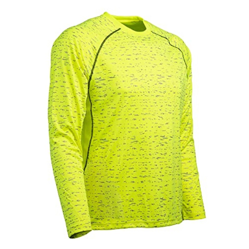 WILDSPARK 남성용 반사 성능 운동 남성용 야외 긴팔 셔츠, 높은 가시성 및 UPF 50+ 자외선 차단