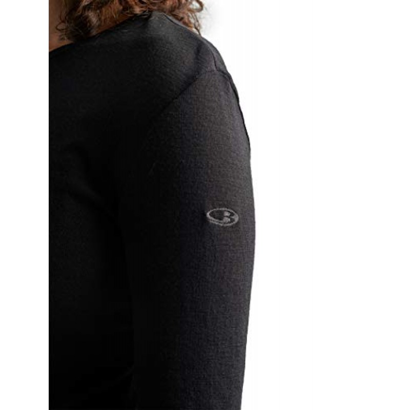 아이스브레이커 메리노 여성용 175 매일 추운 날씨 베이스 레이어 보온 긴 소매 크루넥 티셔츠