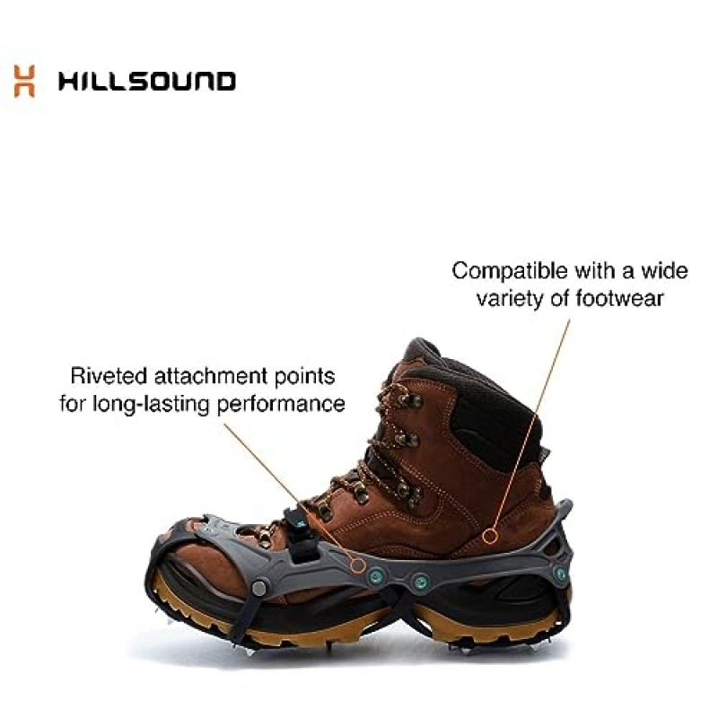 Hillsound FlexSteps 크램폰, 눈길 및 가벼운 트레일 하이킹을 위한 경량 아이스 클릿 트랙션