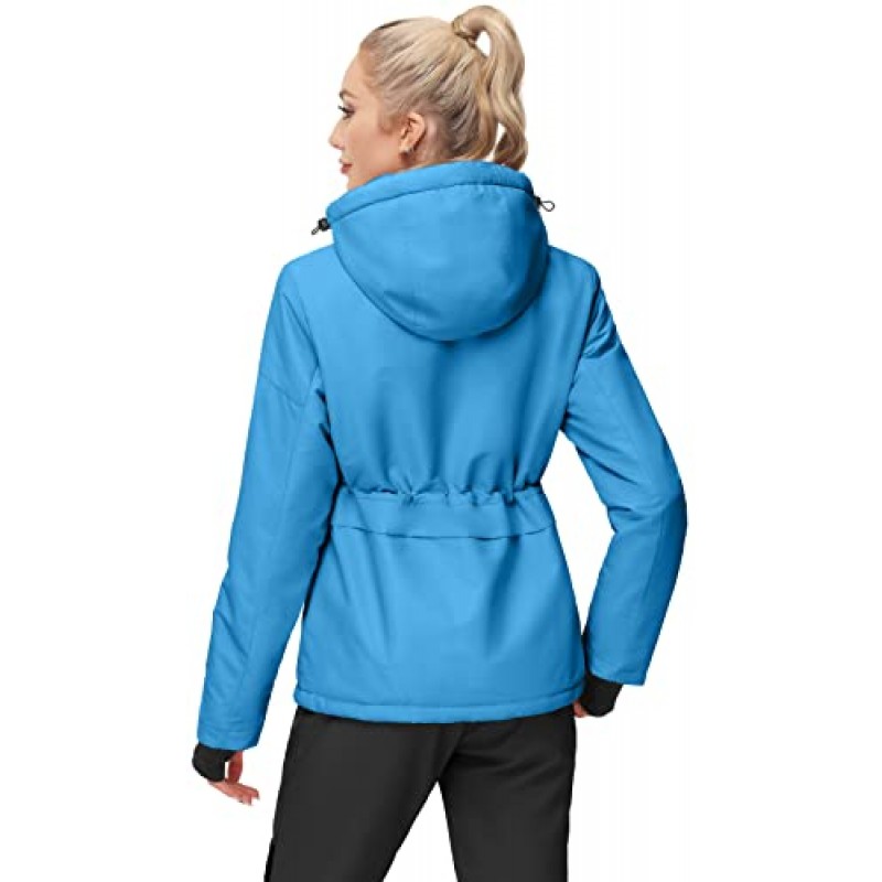 IUGA 여성용 방수 스키 재킷 따뜻한 겨울 스노우 코트 방풍 재킷 포켓이 있는 야외 산 후드 비옷