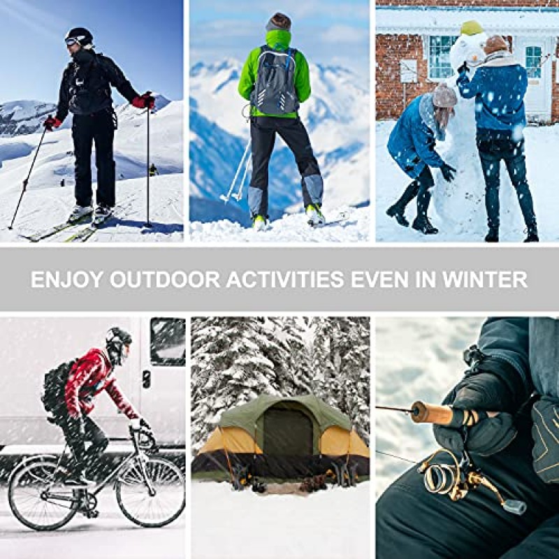 ZIROCTD 배터리 가열 장갑 7.4V 남성용 충전식, 충전식 하이킹 스키 사이클링 캠핑 및 낚시 겨울용 야외 가열 장갑