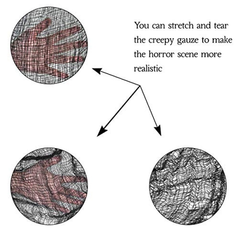 OZMI 할로윈 소름 끼치는 천, 무서운 짜증 천 소름 끼치는 거즈 4 개 팩, 72 x 30 인치 이상한 느슨한 직조 소름 끼치는 천, 유령의 집 소품을위한 장식 정리 할로윈 벽 야외 실내 장식