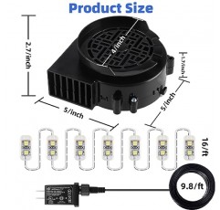 풍선 용 공기 송풍기, 크리스마스 할로윈 추수 감사절 마당 풍선 용 7 개의 LED 조명 문자열이있는 12V 1.2A 공기 팬 교체 1.5A 어댑터